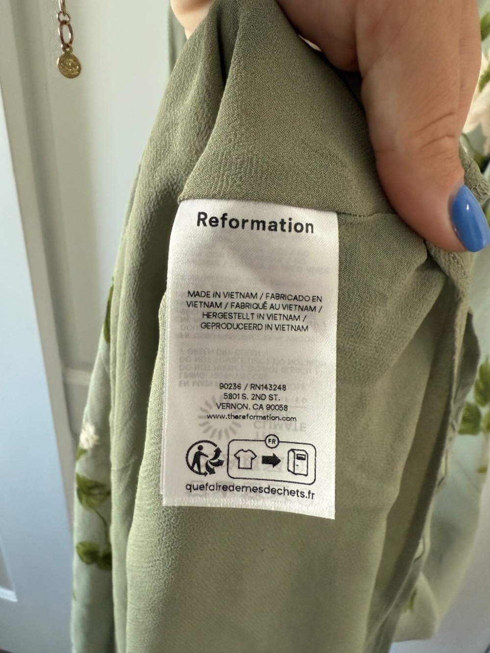 Reformation Prescott maxi dress green and white floral - Picture 5 of 6